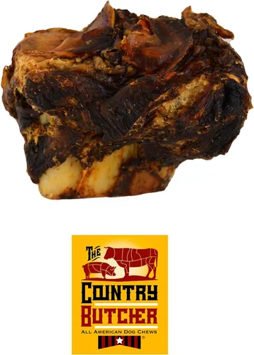 THE COUNTRY BUTCHER Crown Knuckles - Huesos de perro de carne de res, masticables naturales de larga duración para perros medianos y grandes,