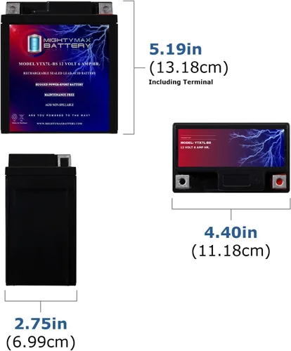 Miniatura 2 de Mighty Max Battery YTX7L-BS - Batería de repuesto para ExpertPower YTX7L-BS (12 V, 6 Ah, 2 unidades)
