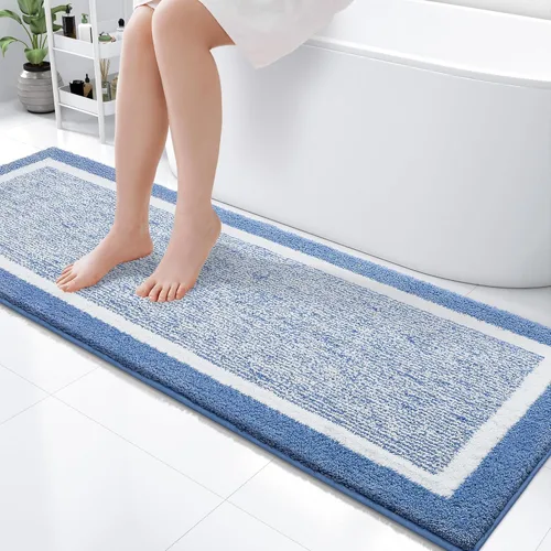 Miniatura 23 de OLANLY Alfombras de baño 24x16, tapete de baño de microfibra extra suave y absorbente, antideslizante, lavable a máquina, alfombra de baño esponjosa