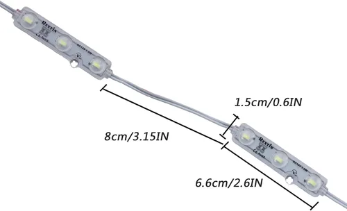Miniatura 4 de 200pcs 3 LED Módulo Super Brillante Amarillo 5630 5730 SMD Luz Decorativa Impermeable para Letreros de Carta Publicidad Señales con Cinta Adhesiva
