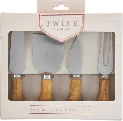 Miniatura 6 de Twine Cuchillos de queso gourmet – Juego de cuchillos de acero inoxidable – Herramientas de charcutería accesorios para tabla de quesos – Acero