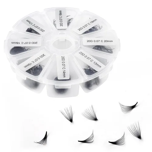 Miniatura 24 de Racimos de pestañas 60D/80D, extensiones de pestañas DIY, pestañas rizadas D, racimos de pestañas esponjosas, longitud mixta 12-16 mm, racimos