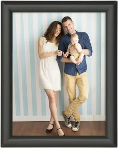 Miniatura 2 de M&T Displays Marco para póster a presión, de 8.5 x 11 pulgadas, color negro, perfil de aluminio de 1 pulgada, carga frontal, montaje en pared, foto