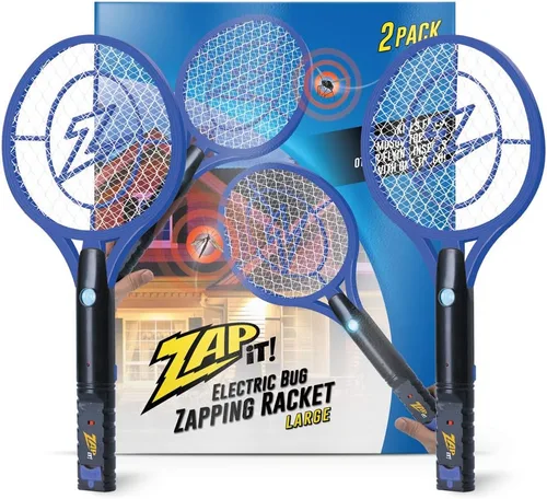 Miniatura 15 de Zap It Bug Zapper - Raqueta mata mosquitos recargable de 4000 voltios, cable de carga USB, Paquete de 2 Amarillo