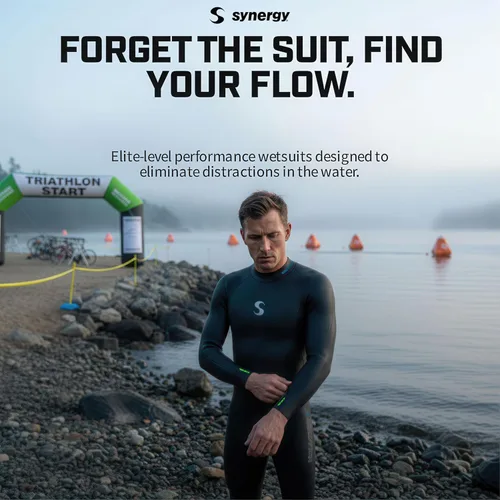 Miniatura 9 de Synergy Traje de neopreno para triatlón de 3/2 mm - Volution de manga larga, piel suave, para natación en aguas abiertas