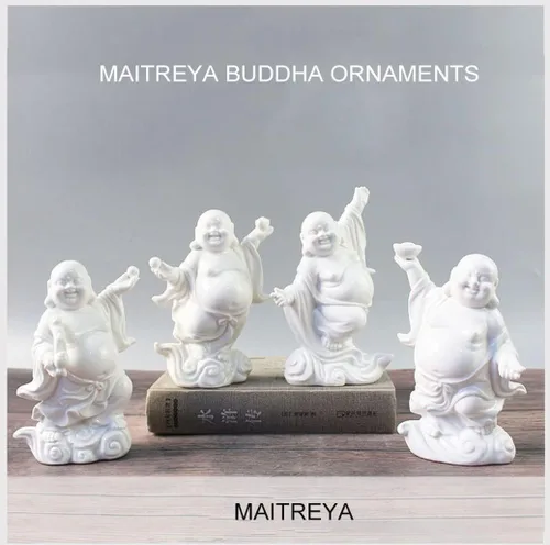 Miniatura 2 de Estatua de Buda Maitreya que ríe Zen Esculturas Ornamento Feliz Budismo de la Suerte Estatua de Sala de estar Oficina Estatua de Estatua de Estatua