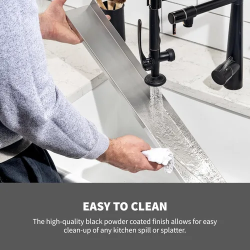 Miniatura 6 de StoveShelf Estante magnético de 24 pulgadas de longitud de apartamento con acabado de acero inoxidable para estufa de cocina, solución