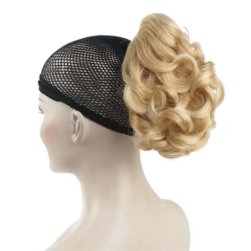 Miniatura 18 de Aimole Extensiones de clip de garra sintética de dama de cola de caballo gris rizado corto (48T)