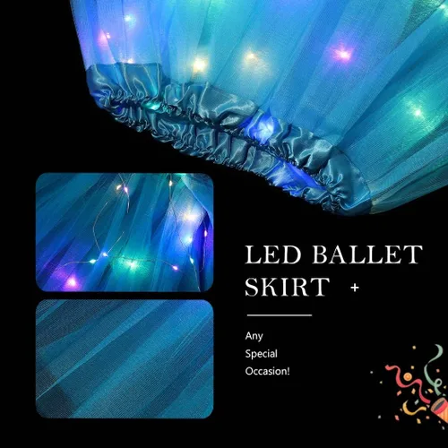 Miniatura 4 de REETAN Falda LED tutú con luces en capas, disfraz de tutú para mujeres y niñas
