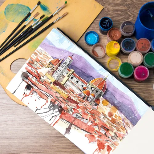 Miniatura 5 de JOY SPOT! Bloc de acuarela de 5.5 x 8.5 pulgadas, paquete de 2 (76 hojas), 110 libras (8.11 oz/m²), papel sin ácidos, libro de acuarela