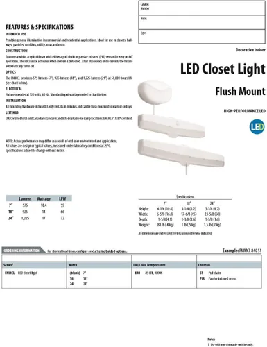 Miniatura 5 de Lithonia Lighting Luz de techo LED de montaje empotrable de 7 pulgadas con sensor de movimiento, 120 voltios, 10 vatios, clasificada para zonas