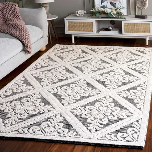 Miniatura 16 de SAFAVIEH Vermont Collection - Alfombra decorativa de 2 pies 3 pulgadas x 4 pies, color marfil, lana hecha a mano, ideal para zonas de alto tráfico