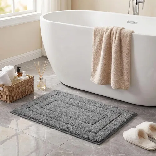 Miniatura 163 de GRANNY SAYS Alfombras de baño antideslizantes, lavables, extra suaves y absorbentes de agua para baño, alfombra de baño peluda de felpa, alfombra