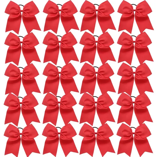Miniatura 19 de 20 piezas lazos grandes de 8" para porristas para niñas, hechos a mano, cinta grosgrain, accesorios para el cabello para adolescentes, niñas