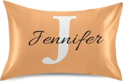 Miniatura 13 de Fundas de almohada negras personalizadas de seda con cierre de sobre, funda de almohada de satén tamaño estándar para personas que duermen