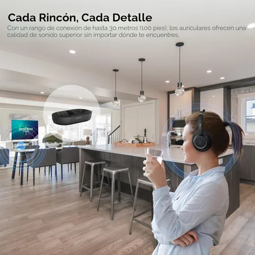 Miniatura 5 de LEVN - Auriculares inalámbricos para ver TV, auriculares para TV inalámbricos para personas mayores con base de carga transmisora, para personas