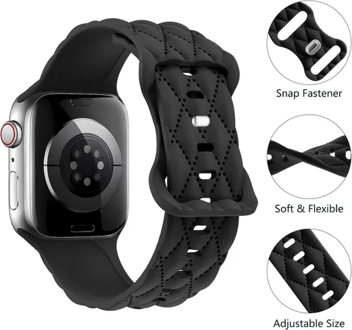 Miniatura 3 de Correa de silicona para Apple Watch para mujer de 1.575 in 1.496 in 1.614 in 1.732 in 1.811 in 1.772 in 1.654 in, correa deportiva de repuesto