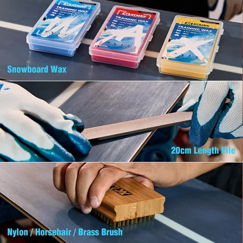Miniatura 6 de XCMAN Kit Completo de Afinación y Depilación de Esquí y Snowboard con Plancha de Depilación, Cera Universal, Afinador de Borde, Cepillo, Raspador