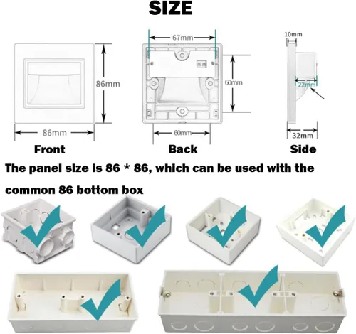 Miniatura 4 de paquete de 6 lámparas de esquina LED de 85-265 vatios, luces LED empotradas para escalera, corredores, paredes, guardarropas, recámara y más