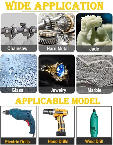 Miniatura 7 de 21 Piezas Afilador de Motosierra de Diamante Vástago de 1/8", Piedra de Esmeril de Alta Dureza Kit de Afilado de Motosierra para Motosierra Piedra