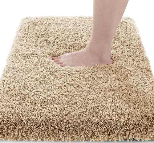 Miniatura 98 de Yimobra Alfombra de baño de felpa esponjosa, súper lanuda suave, cómoda, antideslizante, absorbente de agua, alfombra de baño de microfibra que se