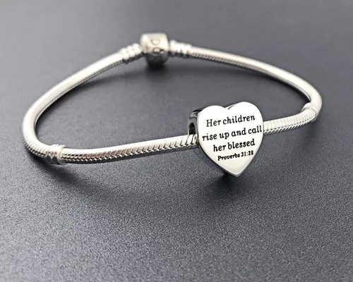 Miniatura 5 de MUERDOU Dije de corazón, pulsera cristiana con versículo bíblico para oración, fe, religiosa, regalos para mujeres