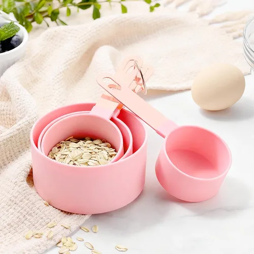 Miniatura 3 de Juego de taza medidora y cuchara medidora, juego de 8 tazas medidoras de líquidos o juego de tazas medidoras en seco, juego de cuchara medidora