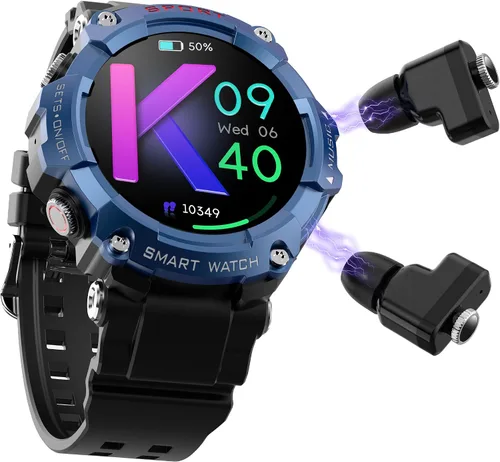 Miniatura 7 de Cuerpo de metal con pantalla Full Touch HD de 1.52 pulgadas, reloj inteligente con auriculares, auriculares deportivos TWS reloj inteligente dos