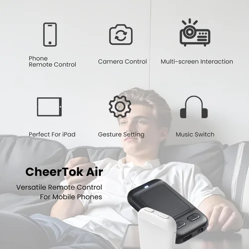 Miniatura 2 de CheerTok Air - Control remoto de desplazamiento TikTok, girador de páginas para Ebook Kindle, cámara inalámbrica Bluetooth, control remoto