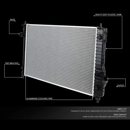 Miniatura 2 de DNA Motoring OEM-RA-13097 Radiador de núcleo de aluminio estilo OE de 1 fila compatible con 09-11 Pontiac G3 / Aveo5 AT, 23-5/8 pulgadas de ancho x