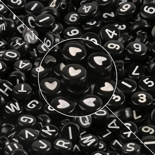 Miniatura 35 de 1000 cuentas redondas blancas de números acrílicos de 0.16 x 0.27 pulgadas, figura colorida de 0-9 pulgadas, cuentas para hacer joyas y pulseras