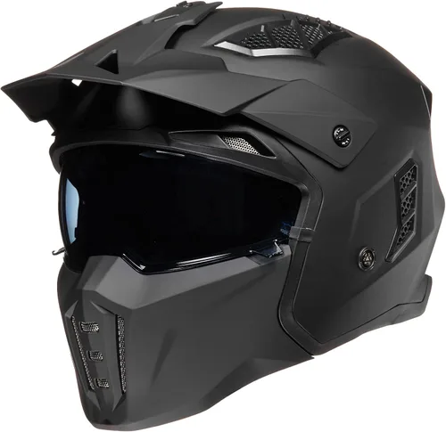 Miniatura 13 de ILM Medio casco de motocicleta de cara abierta 3/4 para hombres y mujeres, casco retro vintage con visera para ciclomotor, ATV, crucero, scooter
