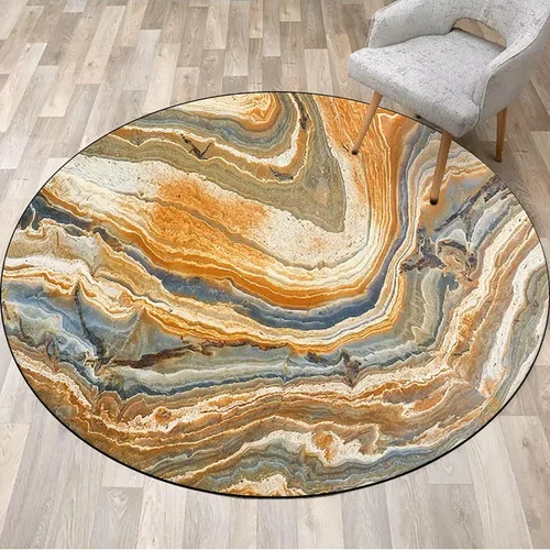 Miniatura 29 de Tapete redondo de mármol verde esmeralda, lavable, pequeño círculo, para dormitorio, sala de estar, alfombra moderna abstracta circular, 2 pies