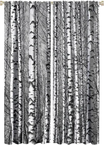 Miniatura 50 de Cortinas de abedul para sala de estar, niebla matutina en otoño, decoración del hogar, 42 x 45 pulgadas de largo