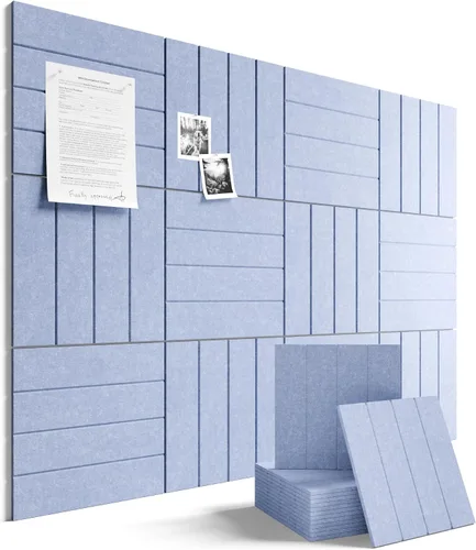 Miniatura 34 de Tablero de anuncios de fieltro grande de 36 x 24 pulgadas, alternativa al tablero de corcho – Paquete de 6 con 40 pestañas adhesivas extraíbles