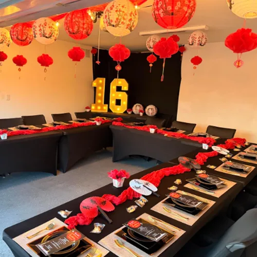 Miniatura 5 de Hibach - Juego de 26 linternas de papel chinas japonesas con flor de cerezo rojo, 12 x 8 pulgadas para temática asiática, cumpleaños, hogar