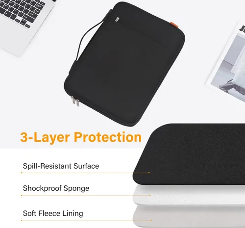 Miniatura 8 de DOMISO Funda protectora para laptop de 13 pulgadas, resistente al agua, a prueba de golpes, para MacBook Air 13, M4, M3, M2, MacBook Pro M2, M1