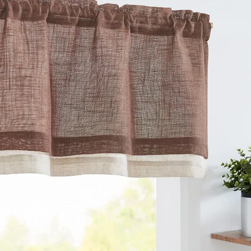Miniatura 16 de jinchan Cortinas de cenefa para ventanas de 16 pulgadas, coloridos mini pompones, cenefa de cocina de granja, cenefa de gasa semitransparente