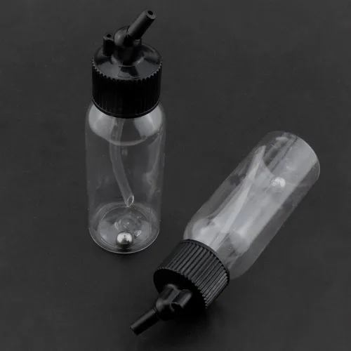 Miniatura 2 de Airbrush Siphon Feed Jar LUORNG 5pcs 1.0 fl oz 1oz plástico doble acción aerógrafo botellas con tapas