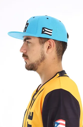 Miniatura 6 de Gorra Snapback con visera plana bordada en 3D PR con bandera de Puerto Rico