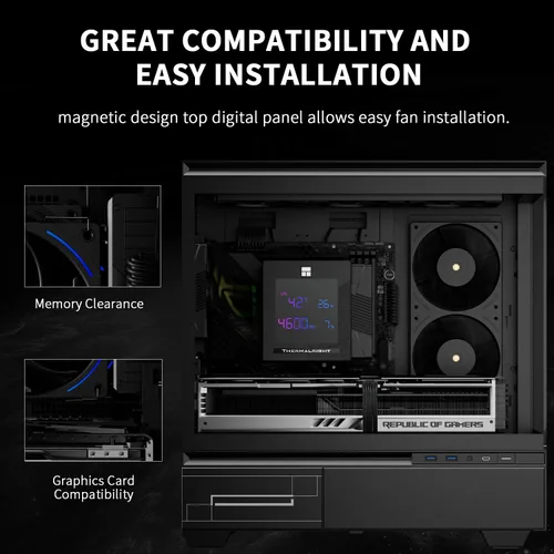 Miniatura 6 de Thermalright Phantom Spirit 120 Digital EVO Enfriador de aire para CPU, 7 tubos de calor, ventiladores PWM duales de 120 mm, cubierta superior