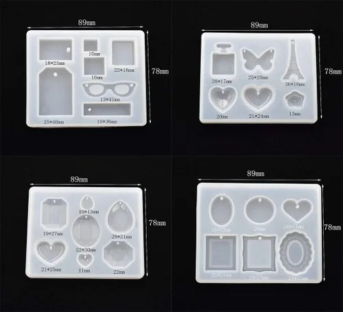 Miniatura 2 de Molde de silicona para formas de joyas para moldear, moldes de resina para aretes de oreja, moldes de resina epoxi (4 unidades)