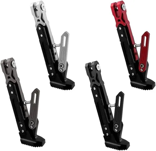 Miniatura 8 de Pata de Cabra de Motocicleta Soporte de Trípode Ajustable Universal de Aluminio Motor Scooter Soporte Lateral de Pie Modificado Accesorios