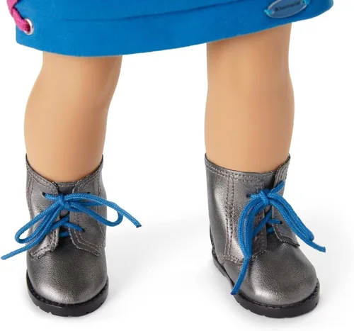 Miniatura 4 de Muñeca American Girl Truly Me de 18 pulgadas #90 con ojos azules, cabello largo azul y piel de ligera a media en vestido de patinadora, para edades