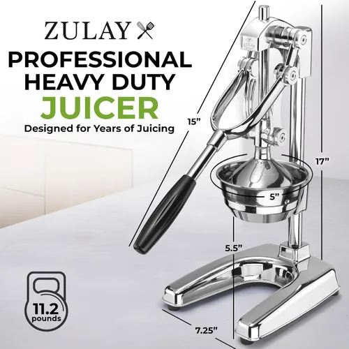 Miniatura 2 de Zulay Kitchen Puplerizer Exprimidor de hierro fundido 9 en 1, exprimidor manual de servicio pesado fácil de limpiar con accesorio prensatelas