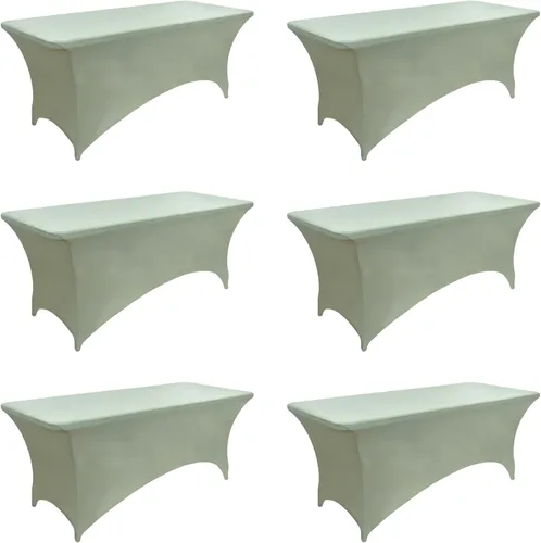 Miniatura 29 de Paquete de 2 Cubiertas de Mesa de Spandex de 4 pies para Mesas Plegables Rectangulares - Manteles Elásticos Ajustados Resistentes a las Arrugas