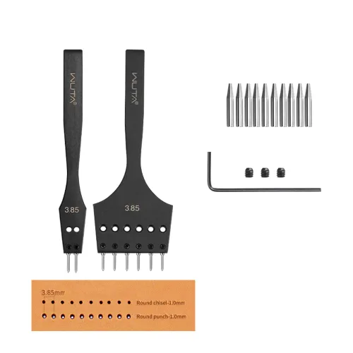 WUTA - Perforador de Cabeza Desmontable Herramienta Profesional de Trabajo Manual para Cuero Herramienta de Costura de Cincel Perforador de Agujero