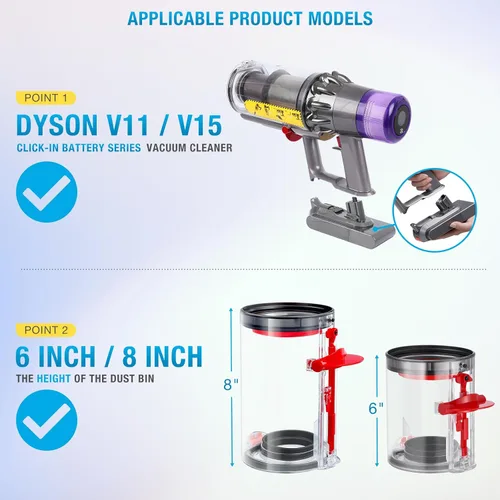 Miniatura 2 de Reemplazo de cuerpo principal compatible con aspiradora Dyson V11 SV15 V15 SV22, reemplazo de conjunto de interruptor de gatillo integrado, carcasa