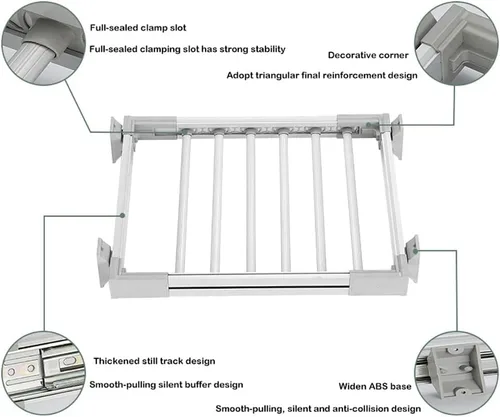 Miniatura 3 de Estante retráctil para pantalones, estante extraíble para pantalones, armario, cajón para pantalones, armario que ahorra espacio, soporte para Dorado