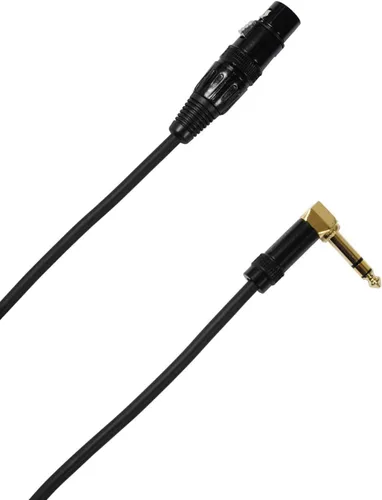 Miniatura 2 de Audio2000'S E20103P2 - Paquete de dos cables XLR hembra de 3 pies a TRS chapados en oro de 1/4 pulgadas en ángulo recto
